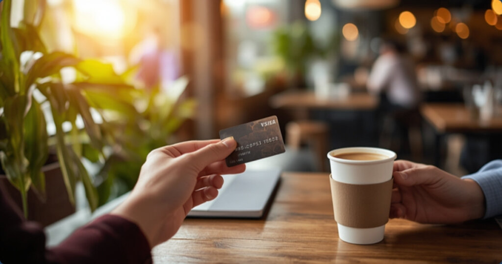 Employee Expense Card Israel: Give Your Team a Corporate Debit Card in 2026 2 Person paying with a corporate debit card at a cafe