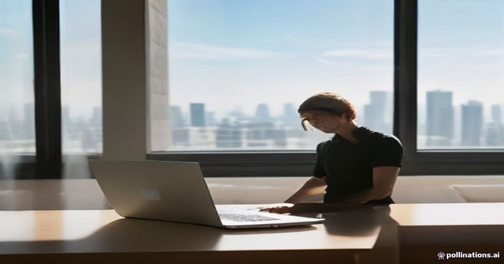 European olim israel employment candidate working remotely on a laptop in a bright Tel Aviv apartment