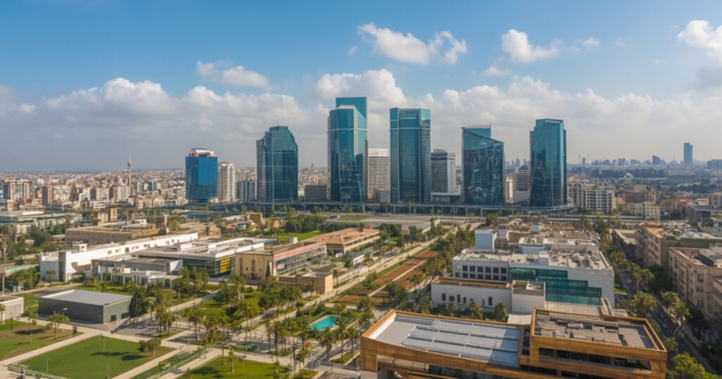 Modern Tel Aviv skyline representing global mobility to Israel