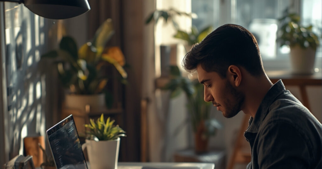 High-Tech Freelancer Day Rates in Israel: 2026 Benchmark Guide 1 Freelance developer working on a laptop at a desk with plants