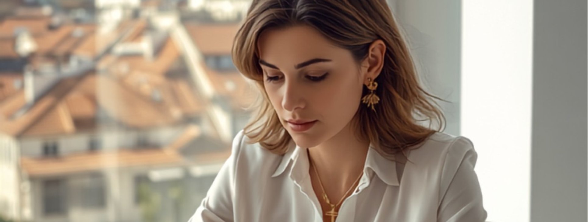 Finance executive working through a CFO aliyah EOR Israel arrangement at a laptop in a Tel Aviv home office