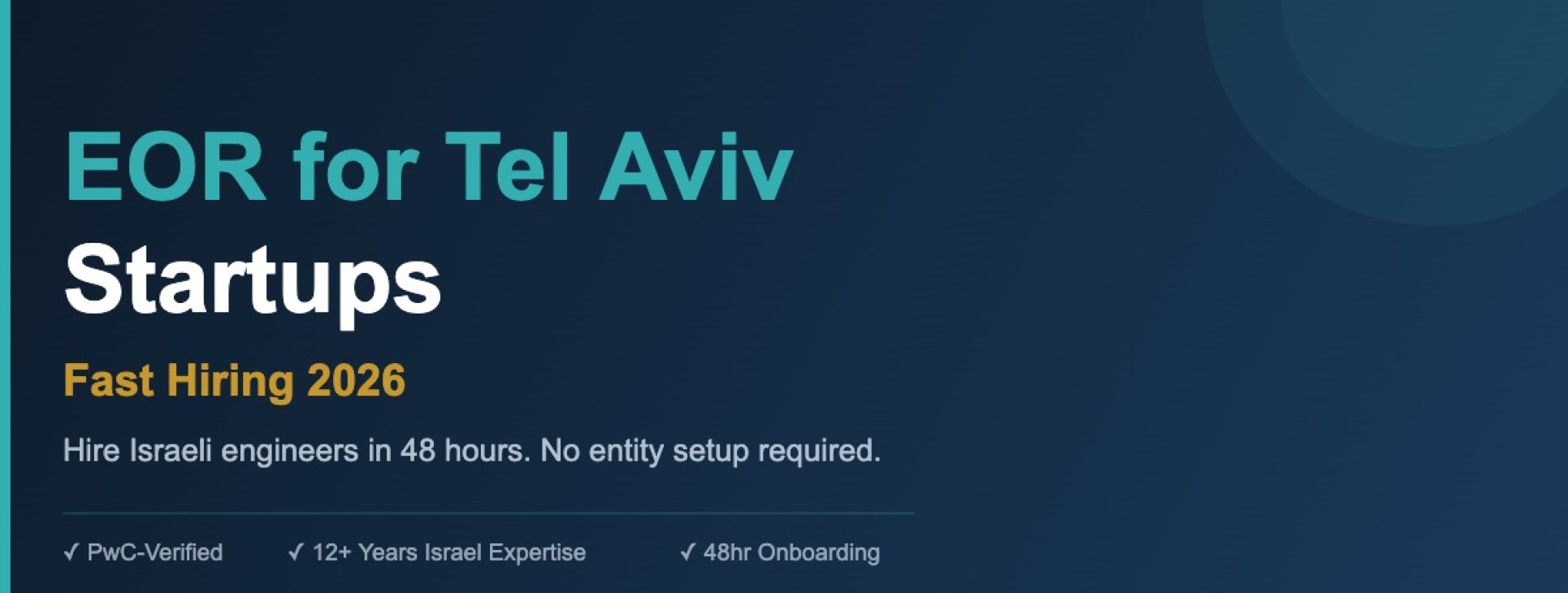 Employer of Record for Tel Aviv startups - CWS Israel EOR service