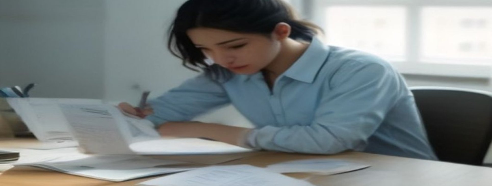 Israeli freelancer reviewing invoice deductions Israel paperwork and a calculator at a desk in Tel Aviv