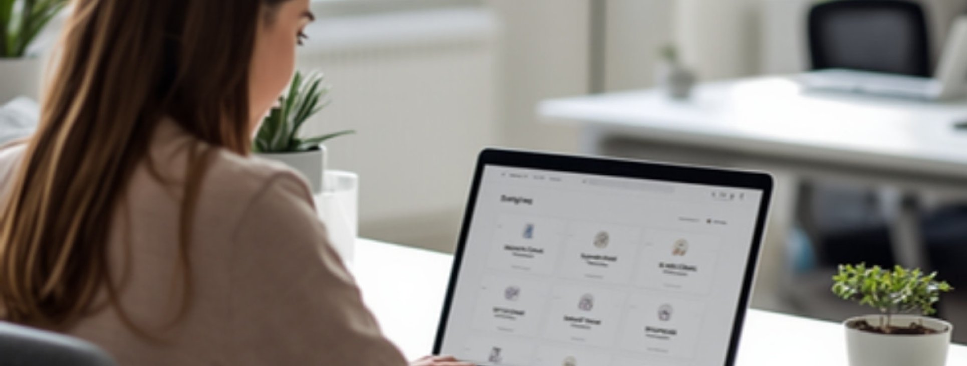Professional working on a laptop reviewing a global employment platform dashboard