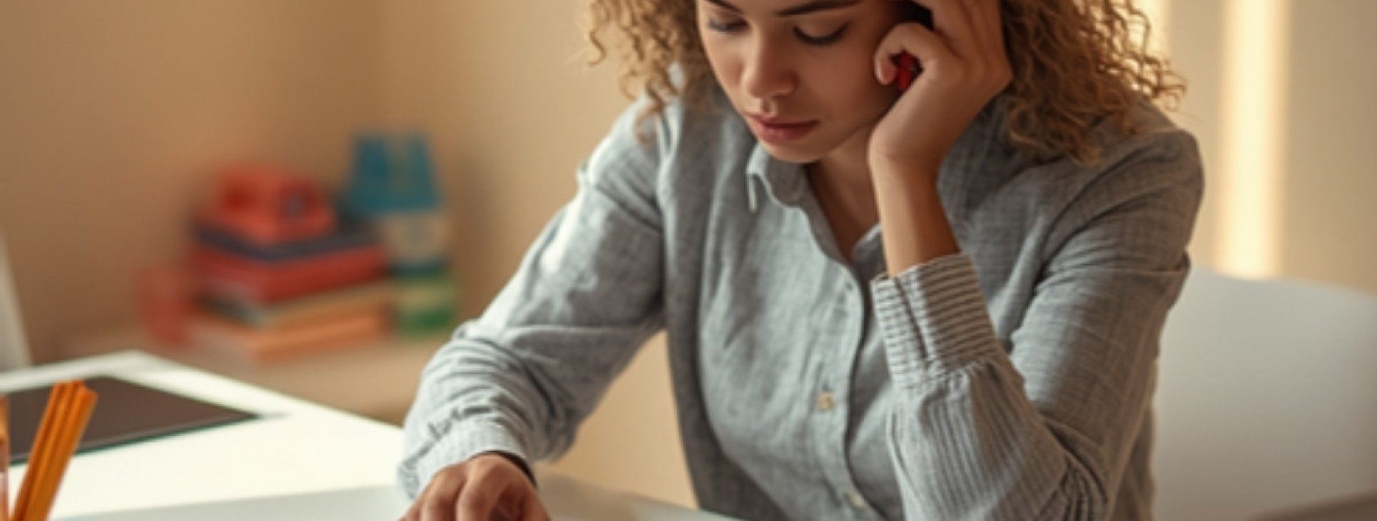 Person reviewing tax documents with a calculator at a desk